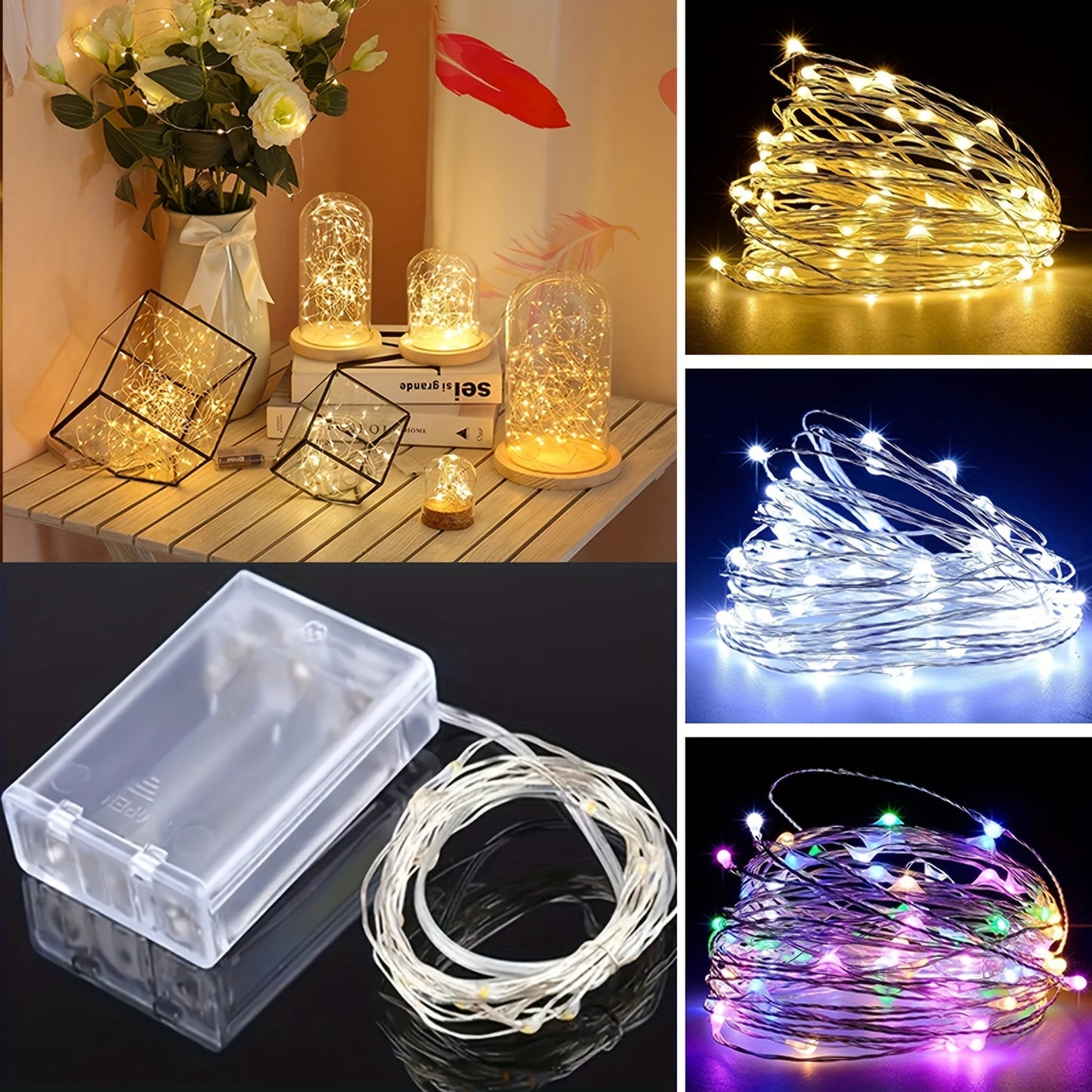 1pc String Lights for Bedroom, Party, Wedding, Christmas Halloween Decoration, 50/100LED Beauty Fashion