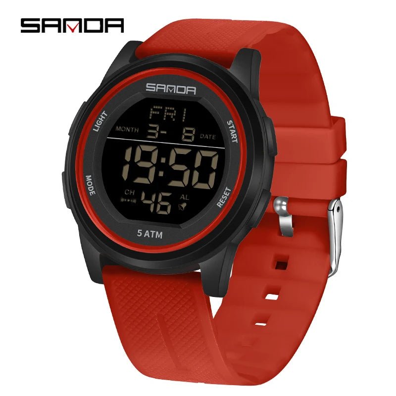 Outdoor Sport LED Luminous Electronic Youth Watch Fashion Casual Multi Functional Waterproof Electronic Digital Men Watch