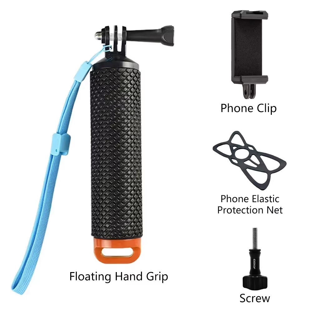 Floating Hand Grip Underwater Stick Monopod Pole for Gopro Hero 13 12 11 10 9 SJCAM SJ4000 Insta360 AKASO DJI Osmo Action Camera