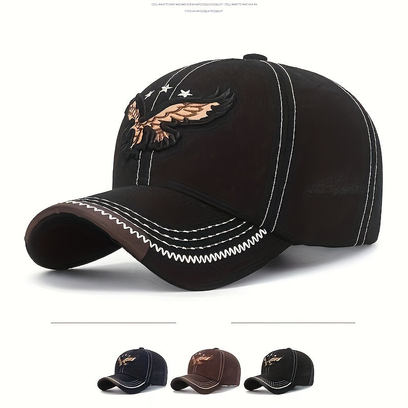 1pc Adjustable Unisex Baseball Cap with Eagle Embroidery for Outdoor Sport Sunshade Beauty World Shop