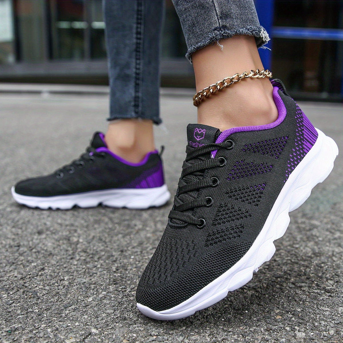 Womens Super-Breathable Lace-Up Sport Shoes - Lightweight & Fashionable Flying Woven Design - Ideal for Casual Everyday Wear - Durable & Comfortable Beauty World Shop
