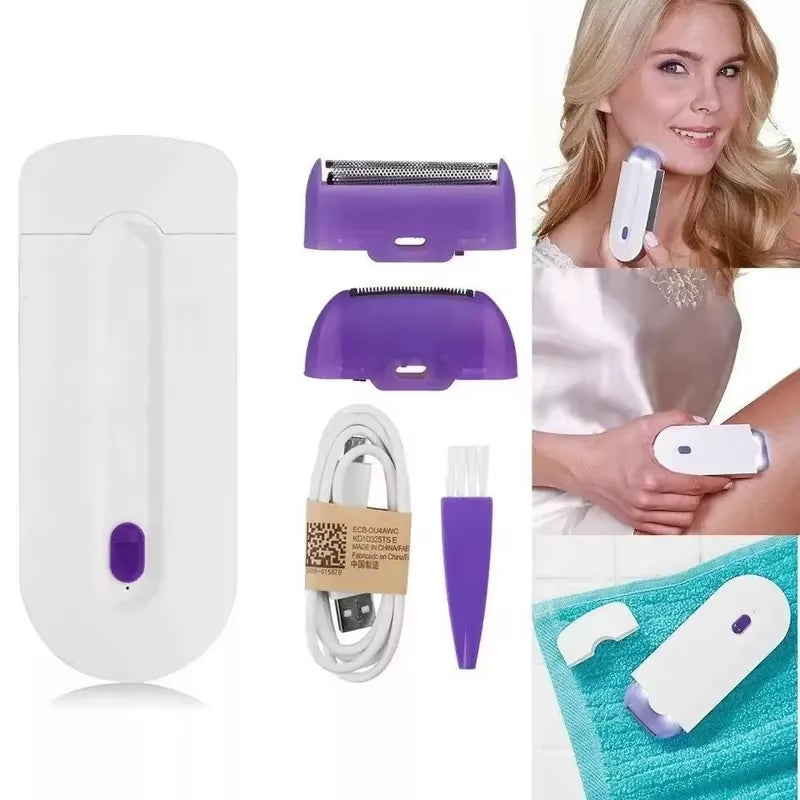 Ladies' Body Blue-Light Epilator Inductionshaver Hair Remover Tool Rotary Electric Automatic Face Leg Bikini Lip Depilator