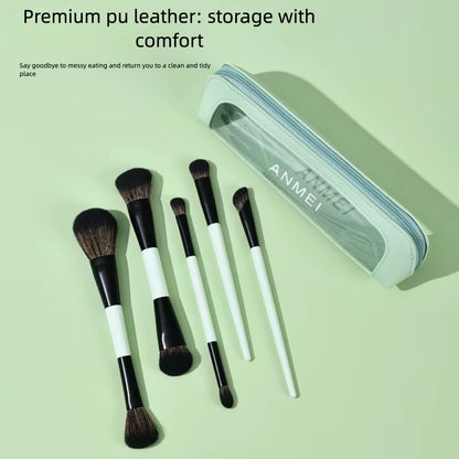 Dual-Ended Makeup Brush Set 11PCS with Foundation Brush Contour Brush for Blush Eyeshadow Concealer Blending Kit