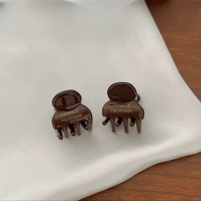 2Pcs/Set Mini 2Cm Acetate Small Hair Claw Side Pins Acetate Hair Crabs for Girls Cute Hairpin Clips Women Hair Accessories
