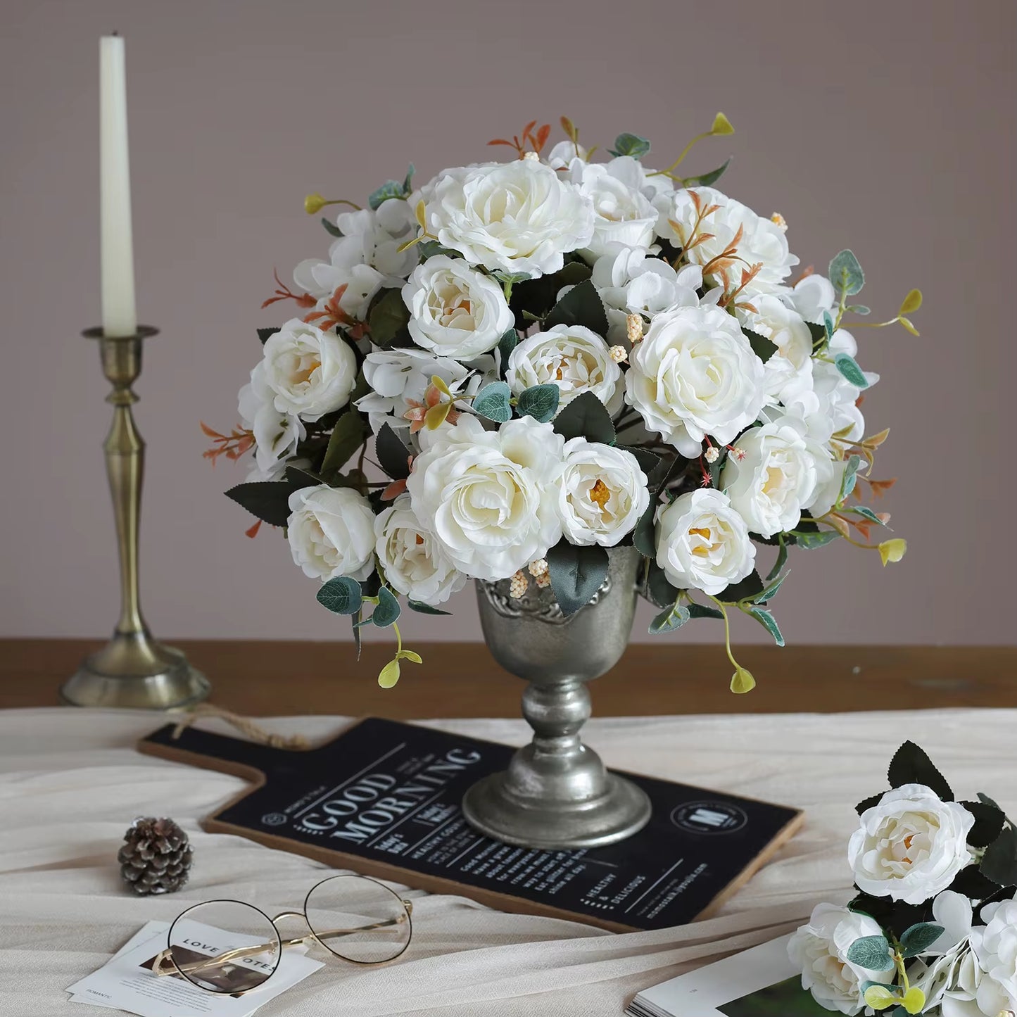 1PC Fall Artificial Peony Flowers Silk Hydrangea Rose Living Room Home Vase Garden Wedding Bridal Bouquet Diy Party Decoration