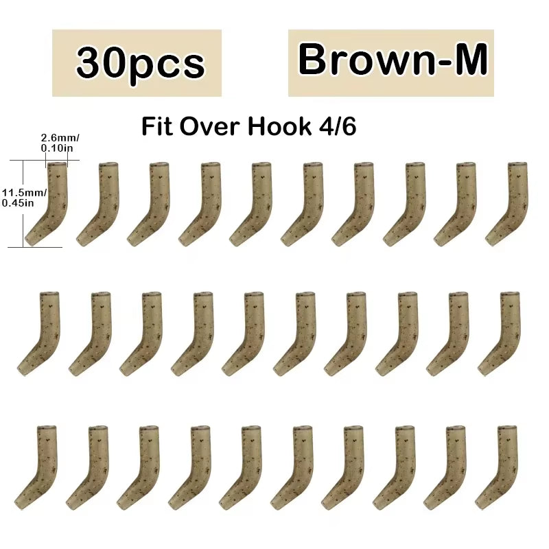 30Pcs Carp Fishing Hook Kickers D Rig Kicker Aligners Hooks Sleeves Rigs All Colors Accessories End Terminal Tackle