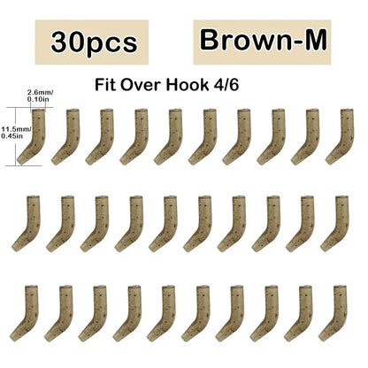 30Pcs Carp Fishing Hook Kickers D Rig Kicker Aligners Hooks Sleeves Rigs All Colors Accessories End Terminal Tackle