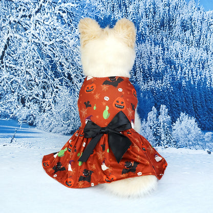 Pumpkin Pet Skirt for Small to Medium Dogs Teddy Bichon Poodle Dog Clothes Popular Style Pet Apparel for Halloween