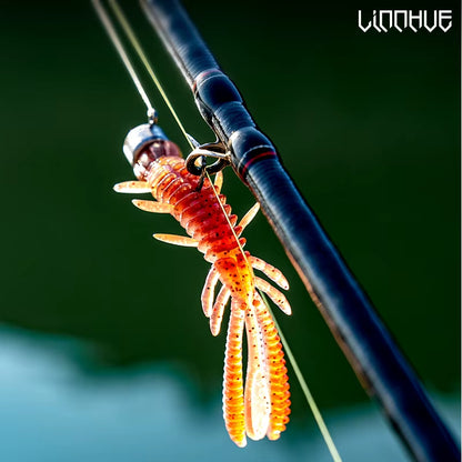 Floating Soft Shrimp Fishing Bait NED Rig Wobblers Shrimp Swim Lure Jig Salt Silicone Swimbait with Fish Attractant