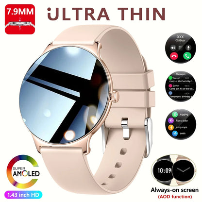 For Huawei Xiaomi New Ultra Thin Smart Watch Women Screen Always Display Time Sports Bracelet Bluetooth Call Fashion Smartwatch
