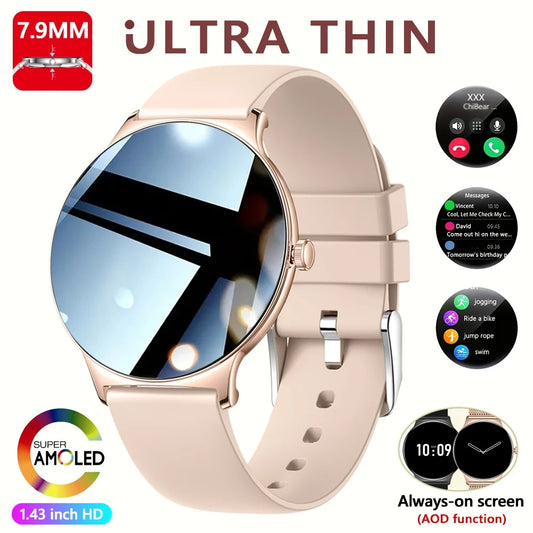 For Huawei Xiaomi New Ultra Thin Smart Watch Women Screen Always Display Time Sports Bracelet Bluetooth Call Fashion Smartwatch