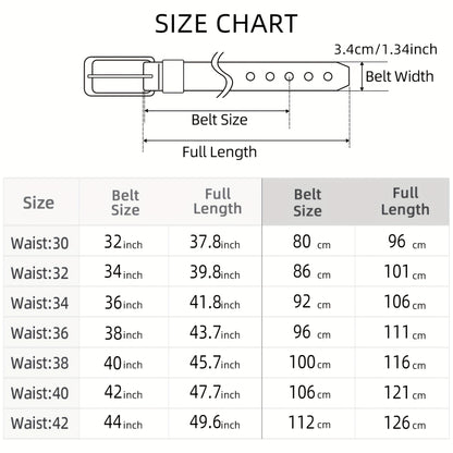 [Classic Men's Leather Belt] Classic & Fashion Men's Leather Belt | Single Prong Buckle for Jeans, Pants, Work & Business - Gift for Dad & Husband Beauty Fashion