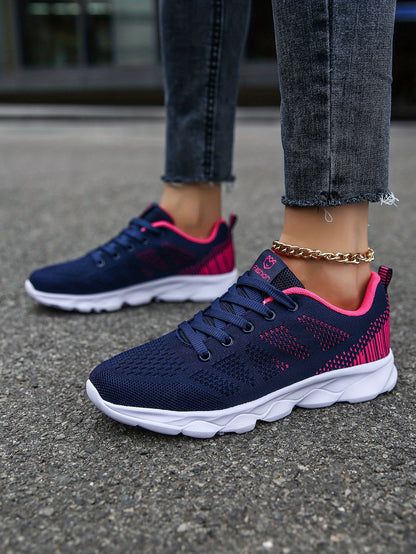 Womens Super-Breathable Lace-Up Sport Shoes - Lightweight & Fashionable Flying Woven Design - Ideal for Casual Everyday Wear - Durable & Comfortable Beauty World Shop
