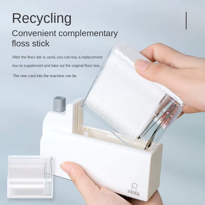 Dental Floss Pick Dispenser Pop-Up Automatic Holder with 40Count Dental Floss Sticks Portable Storage Box Toothpicks Oral Care