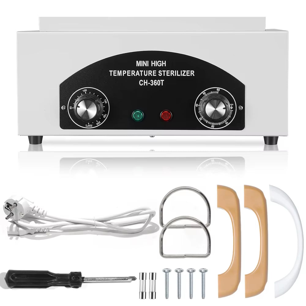 300W Nail Tool High Temperature Cleaning Box 1.5L with Timer Dry Heat Sterilizer for Sundry Beauty Hair Metal Tools with Handle