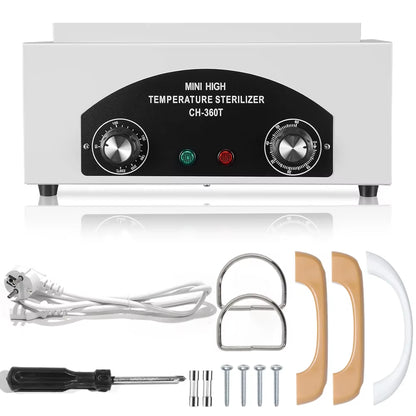 300W Nail Tool High Temperature Cleaning Box 1.5L with Timer Dry Heat Sterilizer for Sundry Beauty Hair Metal Tools with Handle