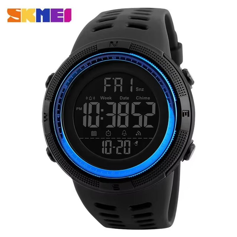 1251 Digital Watch for Men Waterproof Sports Electronic Countdown Mens Wristwatches Military Date Clock 1560 Reloj Hombre