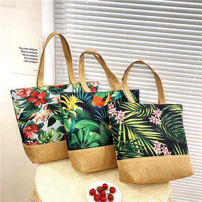 New Women Handbag Floral Printed Beach Shopping Large Capacity Tote Bag Fashion Casua High Capacity Travel Ladies Shoulder Bag