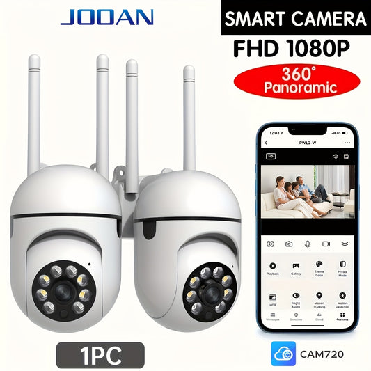 1pc Full-Color Night Vision Wireless WiFi Camera | 1080P Full HD, Dual-Use Indoor/Outdoor, 2-Way Audio, PTZ Technology, Smart Home Security, Motion Tracking, Suitable for Elderly and Pet Monitoring, Wall Hanging, Non Beauty Fashion