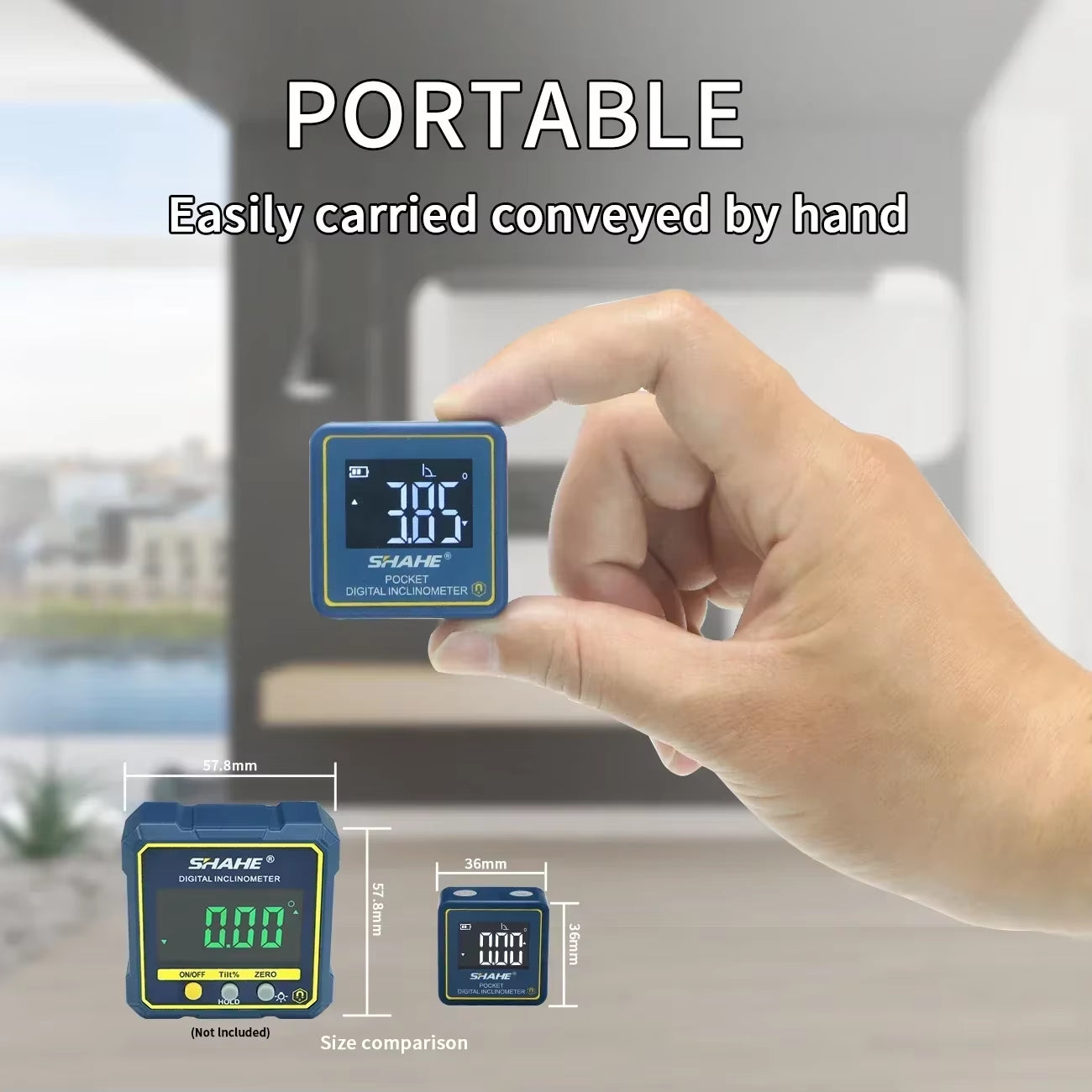 Small Digital Level Rechargeable Protractor Inclinometer Digital Angle Finder Angle Measuring Tools