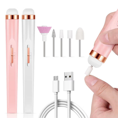 Multiple Gears Electric Nail Polish Drill Machine with Light Portable with Battery Electric Manicure Art Tools for Gel Remover
