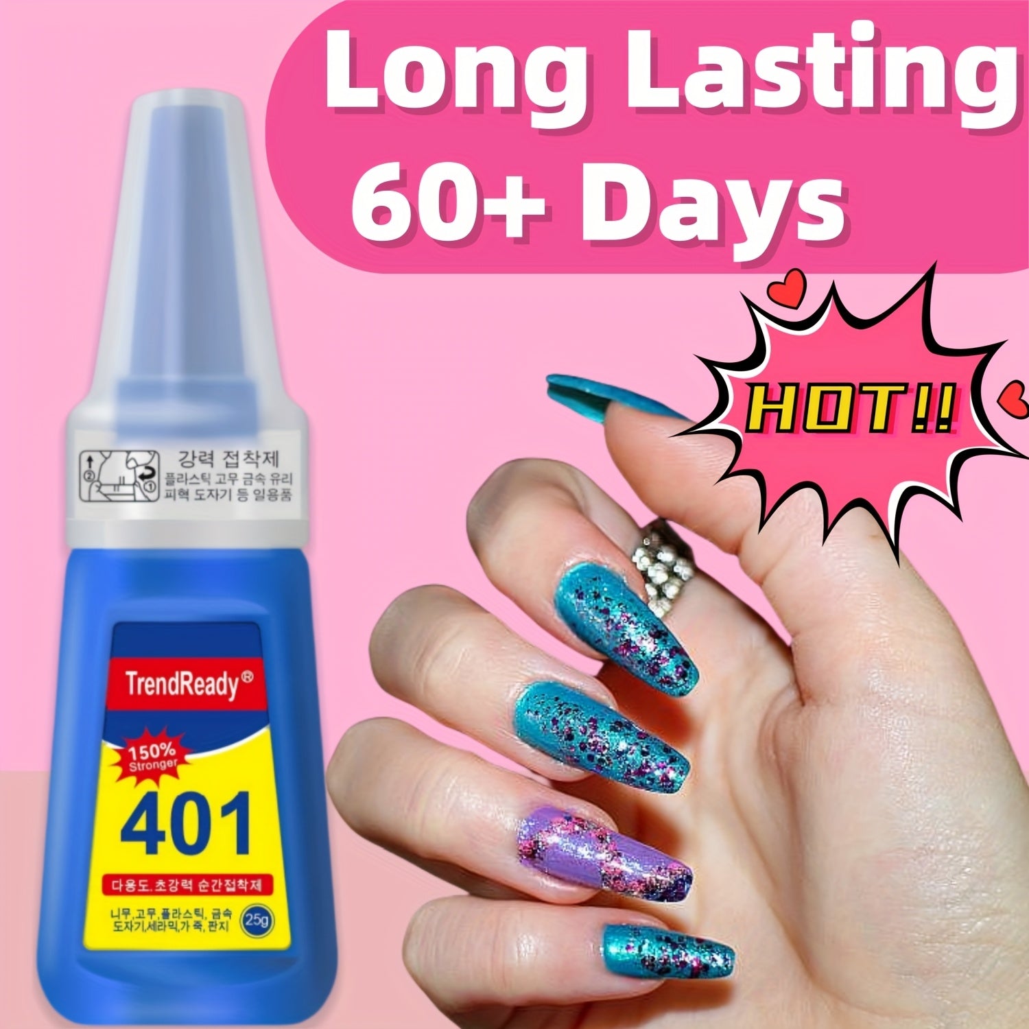 TrendReady 25g Nail Glue - Extreme Hold For Fake Nails & Tips, 30+ Days Wear, Smudge Proof, Salon Quality Kit Beauty World Shop