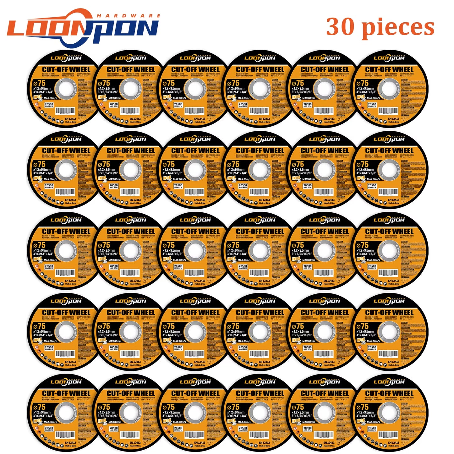 5-50PC 75Mm Resin Cutting Disc Grinding Metal Wheel Cut off Blade for Angle Grinder Metal & Stainless Cutting