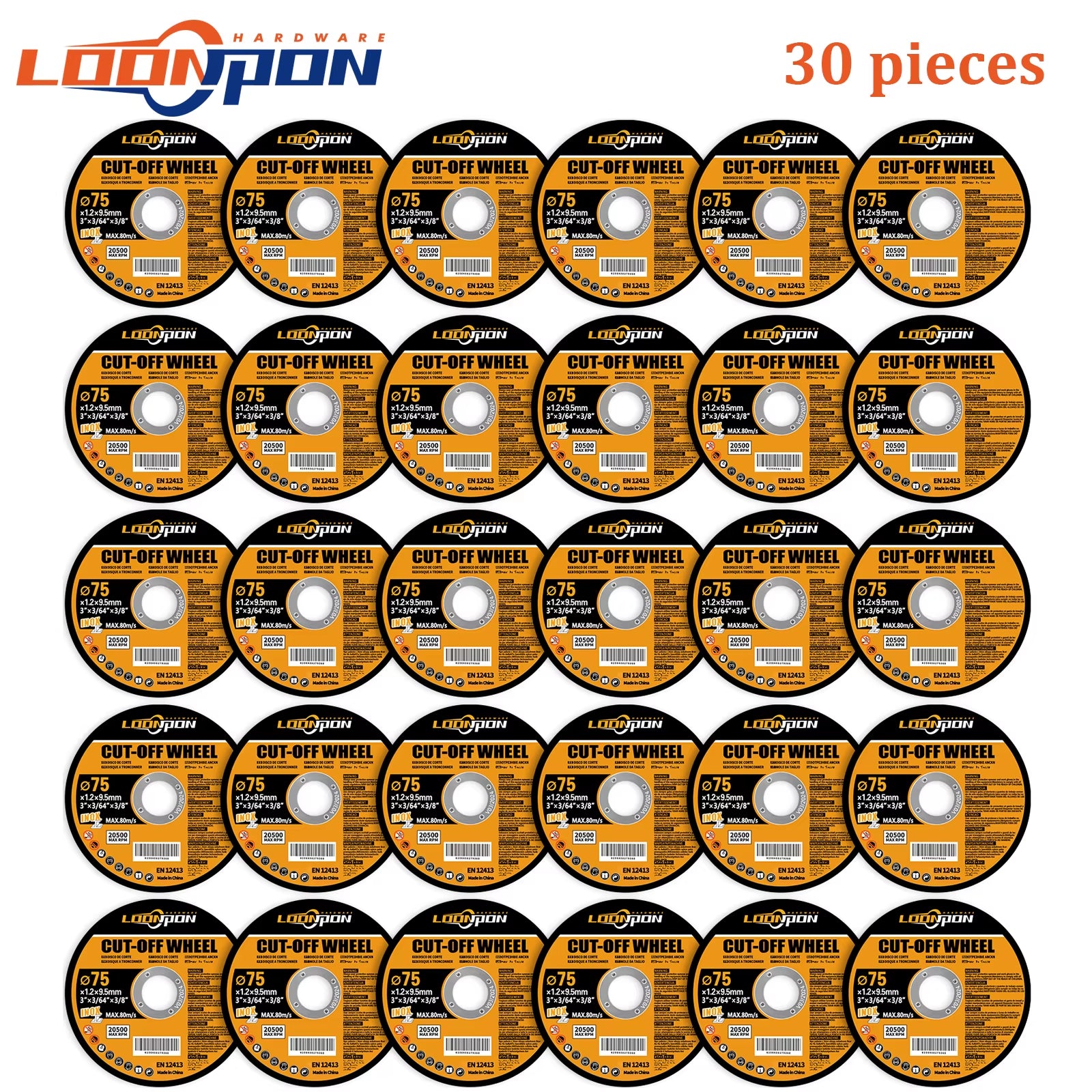 5-50PC 75Mm Resin Cutting Disc Grinding Metal Wheel Cut off Blade for Angle Grinder Metal & Stainless Cutting