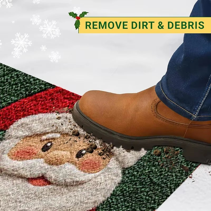 Christmas Door Mat Indoor Gingerbread Man Carpet and Red Santa Claus Outdoor New Year 2026 Merry Christmas Home Decor Foot Mat