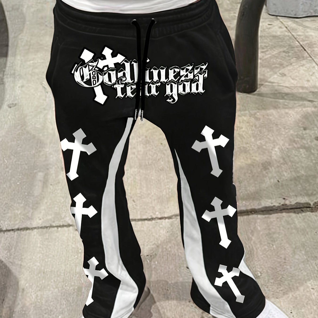 Men's casual solid color jogging pants, Men's drawstring pants with sport and casual pockets