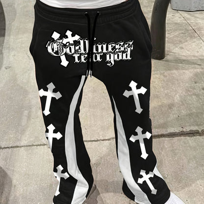 Men's casual solid color jogging pants, Men's drawstring pants with sport and casual pockets