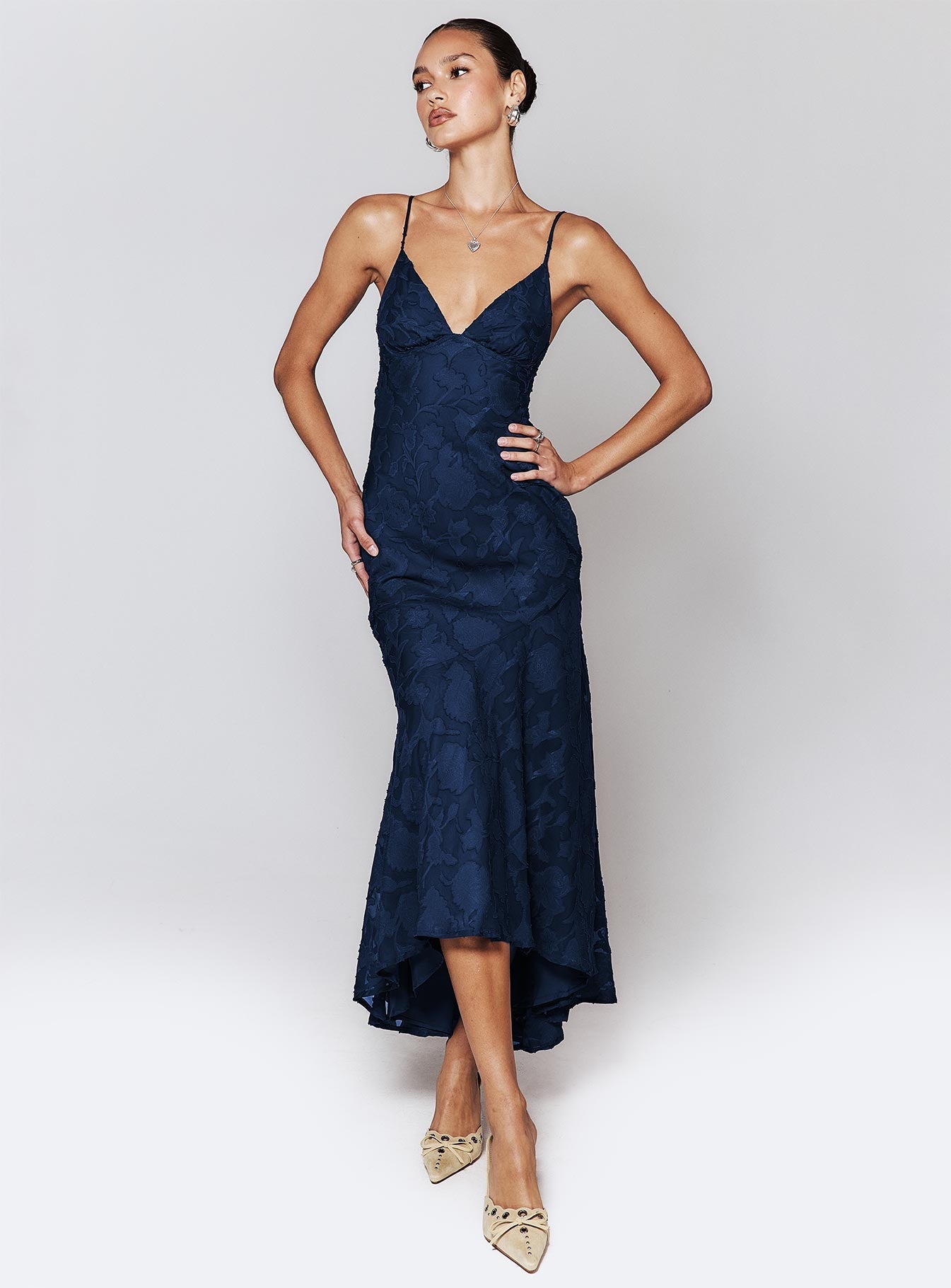 Cyrene Maxi Dress Navy Princess Polly