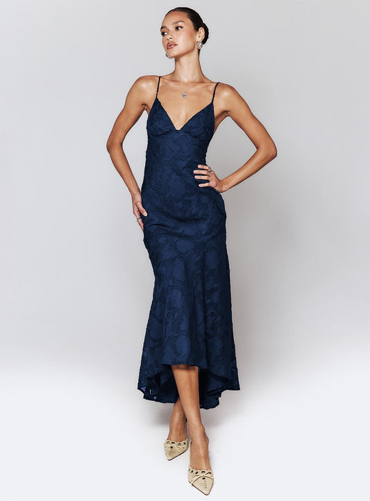 Cyrene Maxi Dress Navy Princess Polly