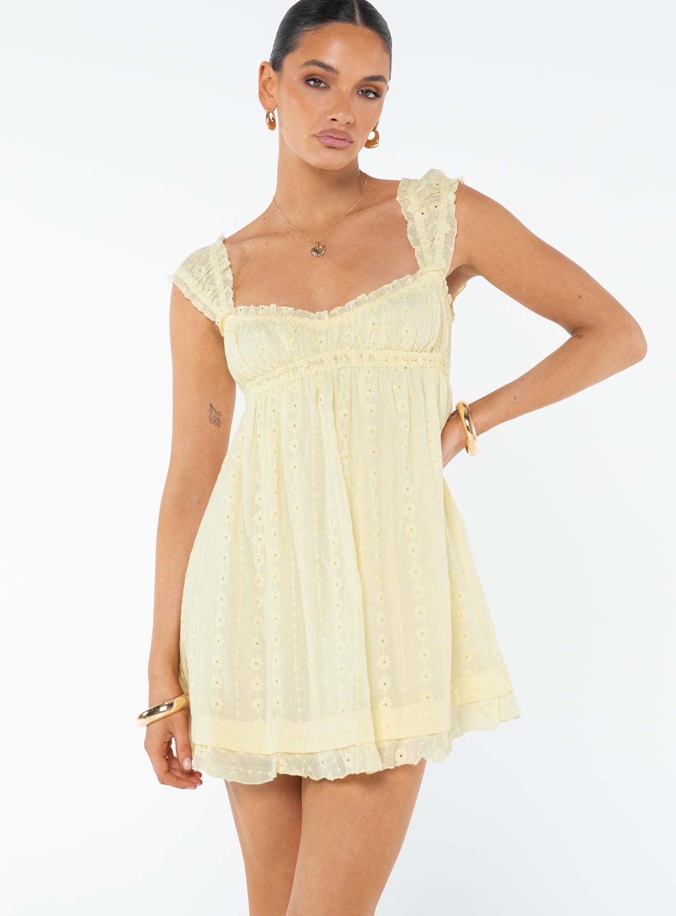 Carlita Mini Dress Yellow Princess Polly