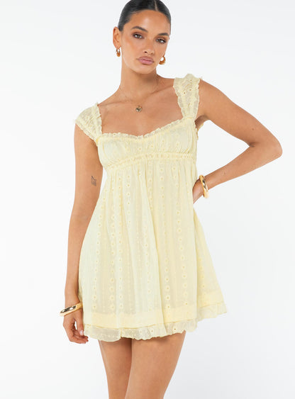 Carlita Mini Dress Yellow Princess Polly