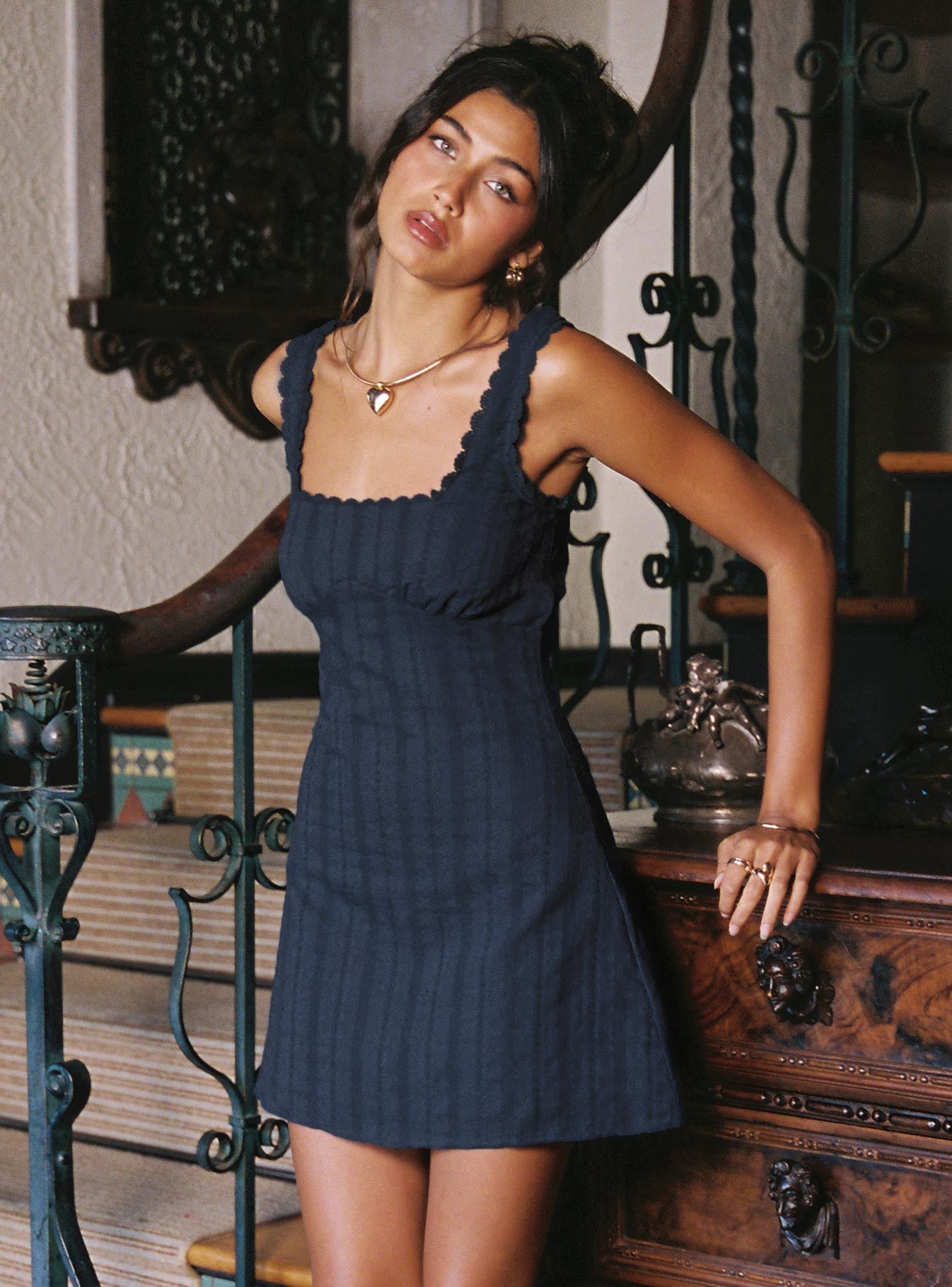 Dasha Mini Dress Navy Princess Polly