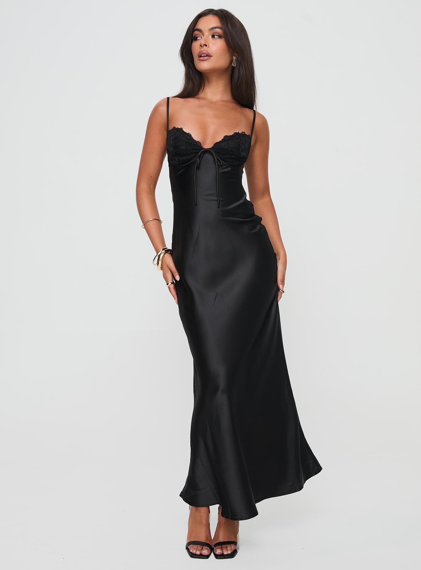 Fadyen Bias Cut Maxi Dress Black Princess Polly