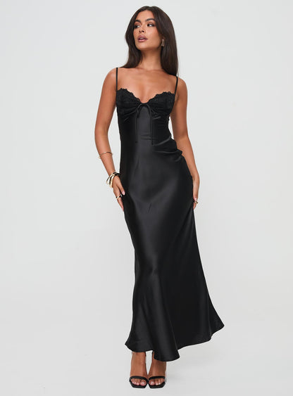 Fadyen Bias Cut Maxi Dress Black Princess Polly