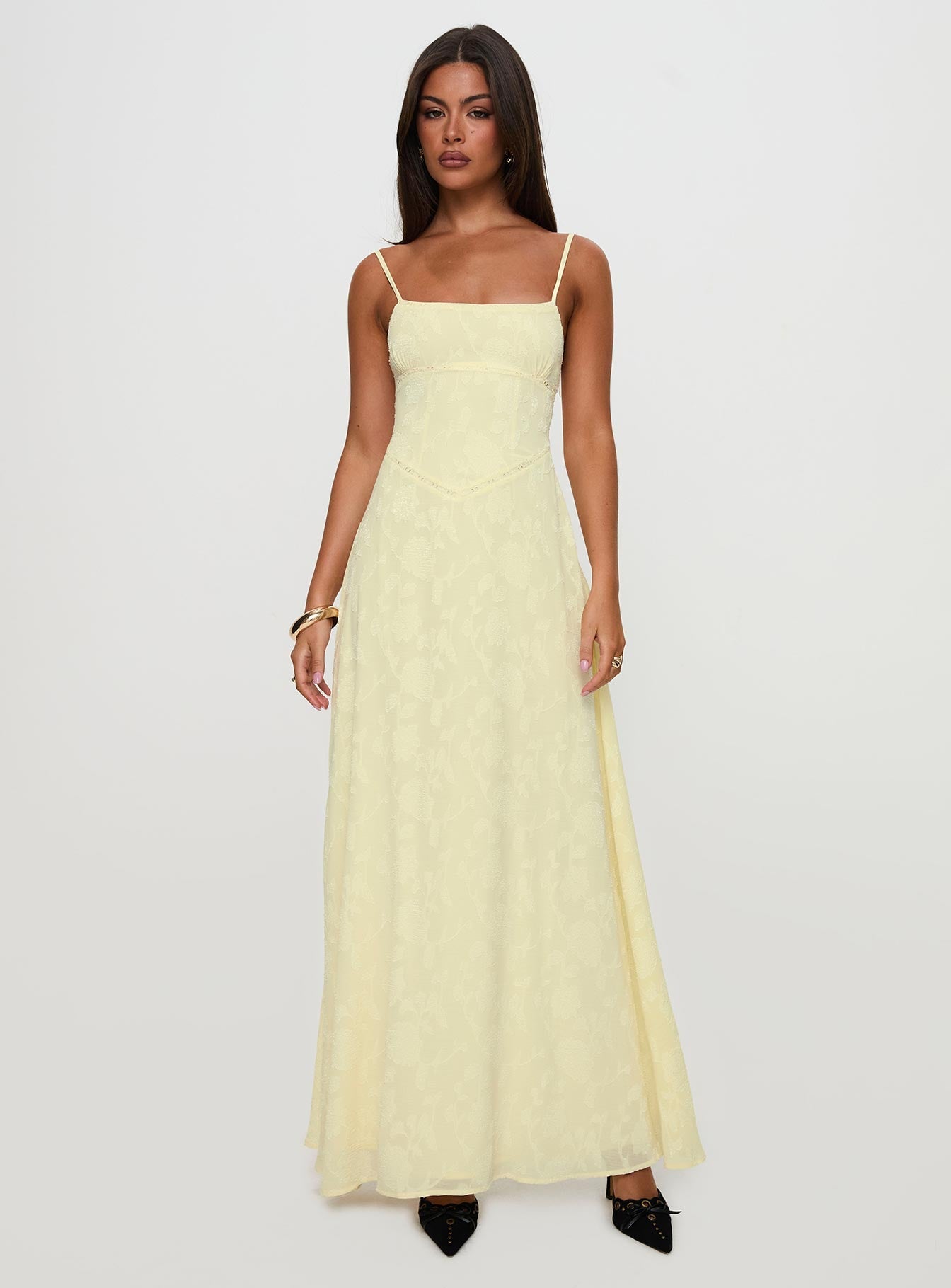 South Of France Maxi Dress Yellow Princess Polly