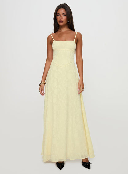 South Of France Maxi Dress Yellow Princess Polly