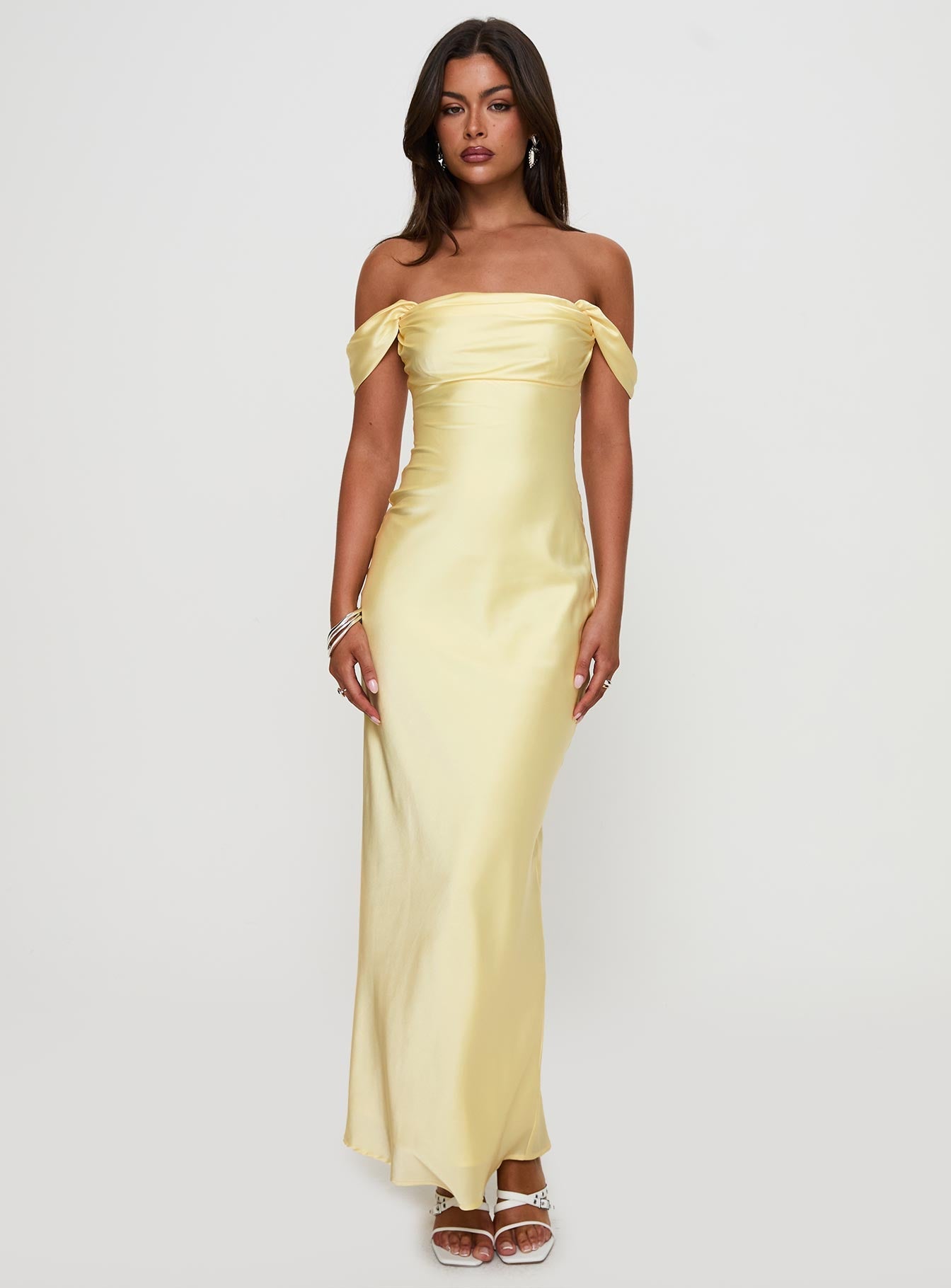 Azura Off The Shoulder Maxi Dress Yellow Princess Polly
