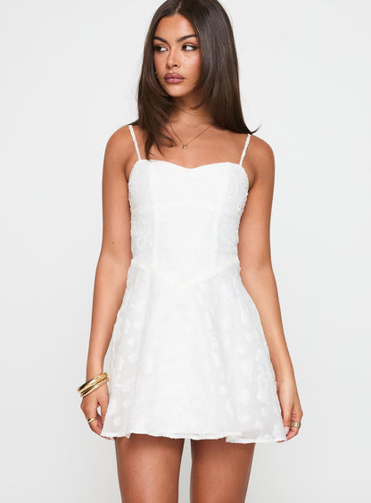 New Chapters Broderie Mini Dress White Princess Polly
