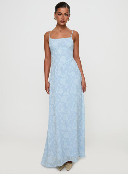 South Of France Maxi Dress Blue Princess Polly
