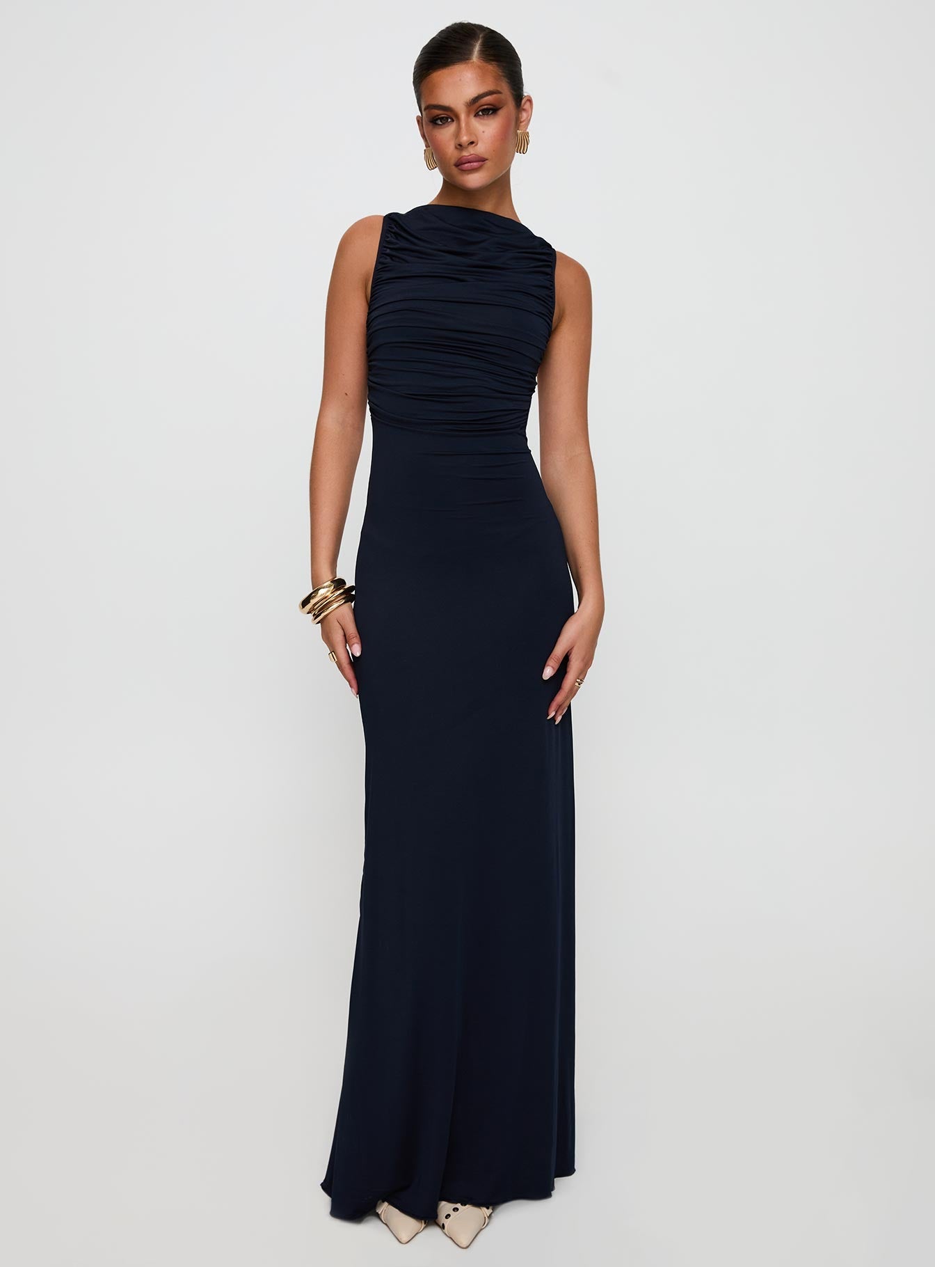 Undeniable Cut Out Maxi Dress Navy Princess Polly