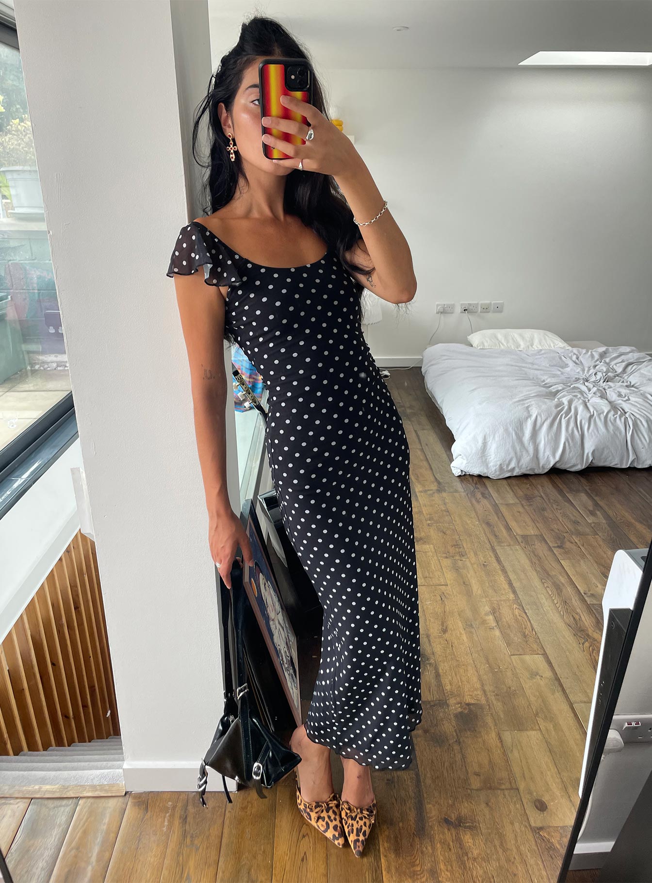 Sandberg Maxi Dress Black Polka Dot Princess Polly