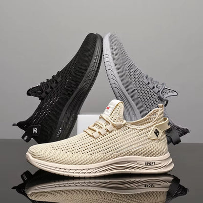 Oulylan Men'S Sneakers Classic Casual Shoes Breathable Mesh Running Sneakers without Laces Lightweight Men Shoes 2025 Summer New