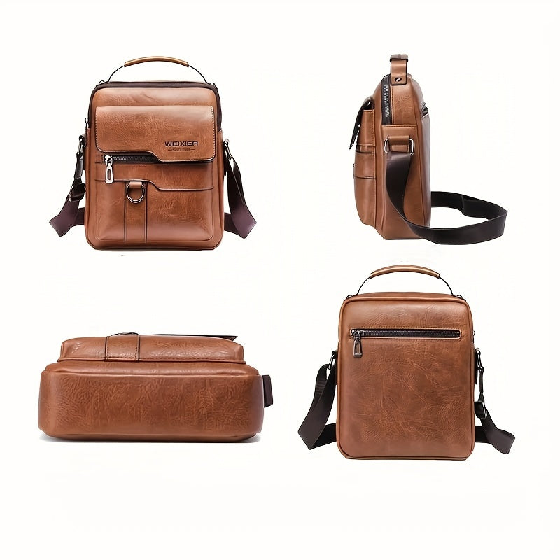 Fashionable High-End Vintage Shoulder Bag, Vertical Business Versatile Casual Crossbody Commuter Messenger Bag Beauty Fashion