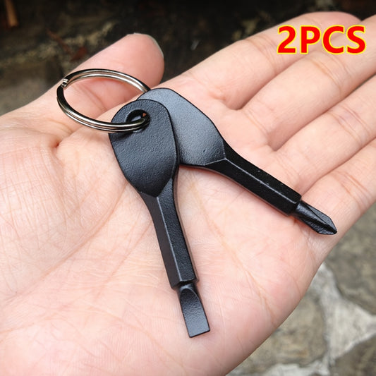 2pcs Mini Screwdriver Keychain - Compact, Portable Metal Tool for Everyday Use Beauty Fashion