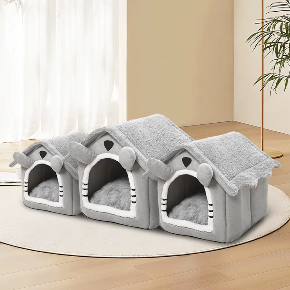 Indoor Warm Dog House Soft Pet Bed Tent House Dog Kennel Cat Bed with Removable Cushion Suitable for Small Medium Large Pets Ind