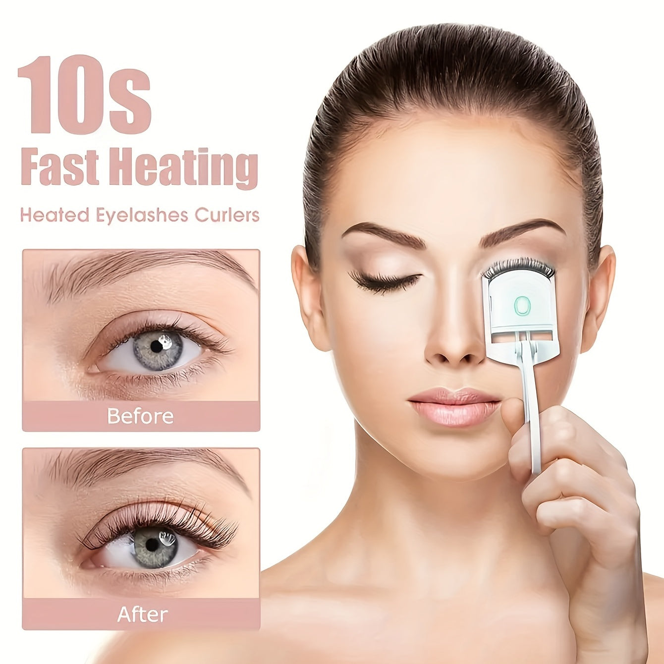 ABS Electric Eyelash Curler - Long-Lasting Curling Device with USB Rechargeable Battery, Modern Beauty Eye Instrument for Home Use, Durable & Stylish Design Beauty Fashion